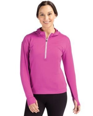Cutter & Buck Daybreak Eco Recycled Womens Half Zip Hoodie