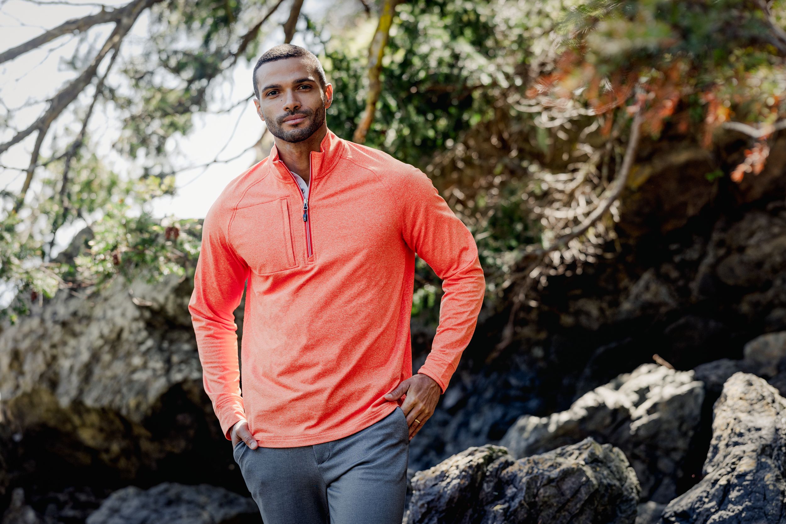 Cutter & Buck Adapt Eco Knit Heather Mens Quarter Zip Pullover - Image 7