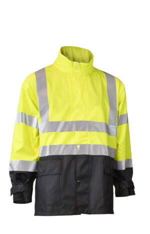 RW07 High Visibility Rainwear Overalls - Hi-Vis Green / Black - Size 4X