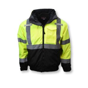 SJ210B Three-in-One Deluxe High Visibility Bomber Jacket - Orange/Black Bottom - Size M