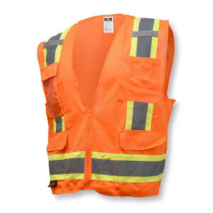 SV62 Type R Class 2 Surveyor Heavy Duty Solid Twill Safety Vest - Orange - Size M