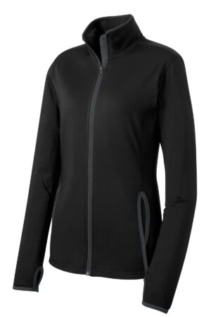 Sport-Tek Women's Sport-Wick Stretch Contrast Full-Zip Jacket. LST853
