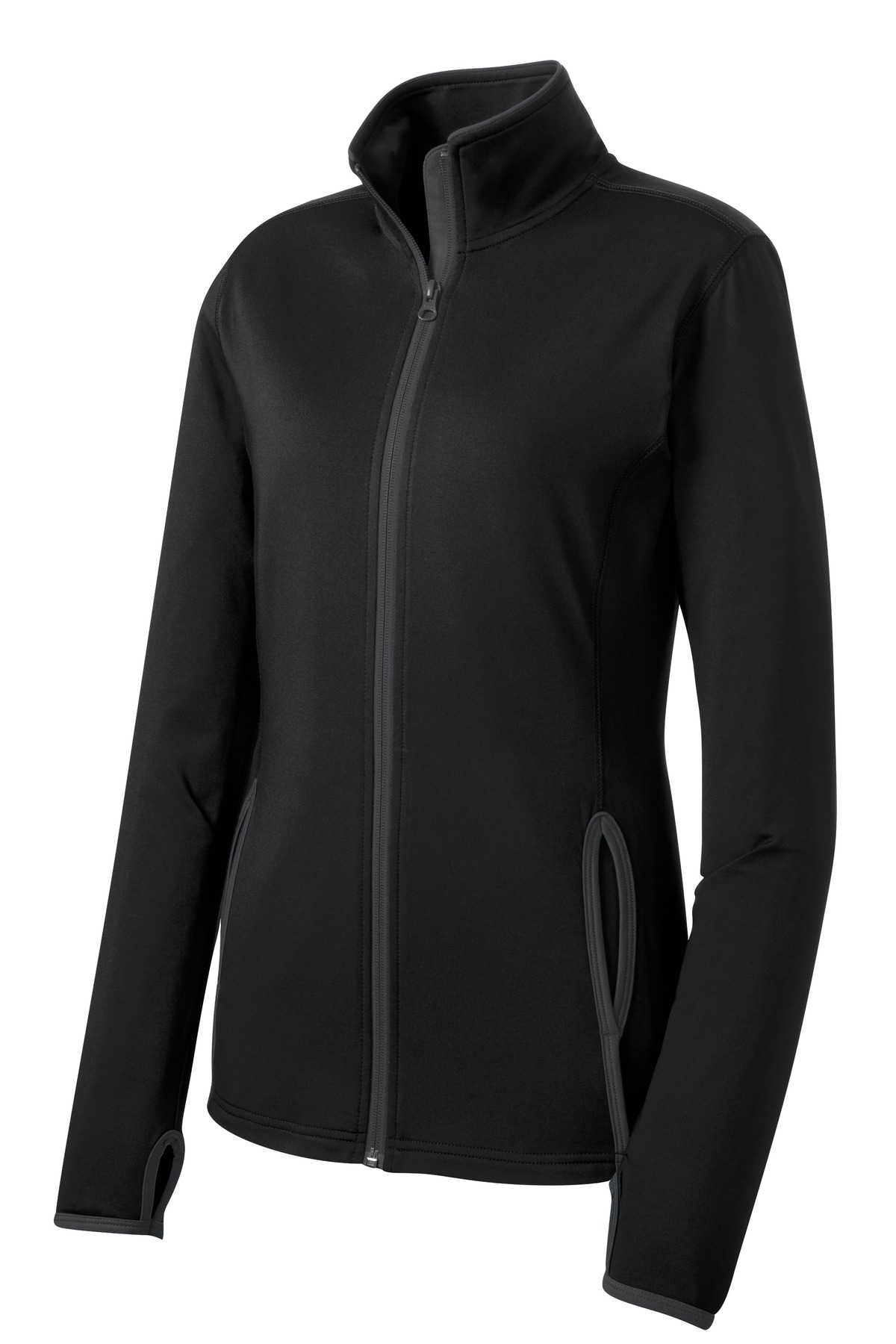 Sport-Tek Women's Sport-Wick Stretch Contrast Full-Zip Jacket. LST853