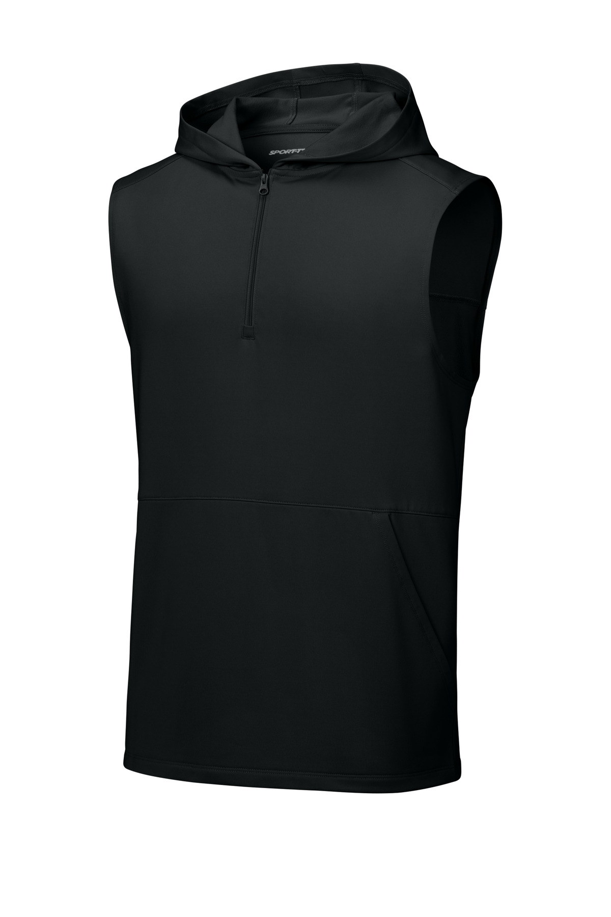 Sport-Tek Sport-Wick Stretch Sleeveless Hooded 1/4-Zip ST858